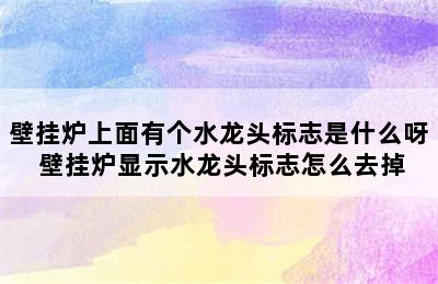 壁挂炉上面有个水龙头标志是什么呀 壁挂炉显示水龙头标志怎么去掉